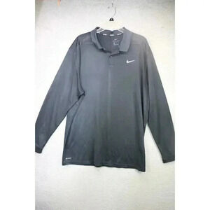 Nike Golf Dri-Fit Men's XXL-Black Polyester Pullover Long Sleeve Top